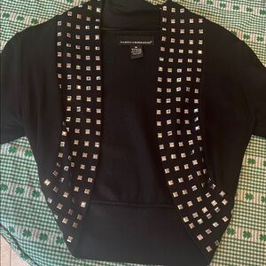 Black Studded Open Front Cardigan